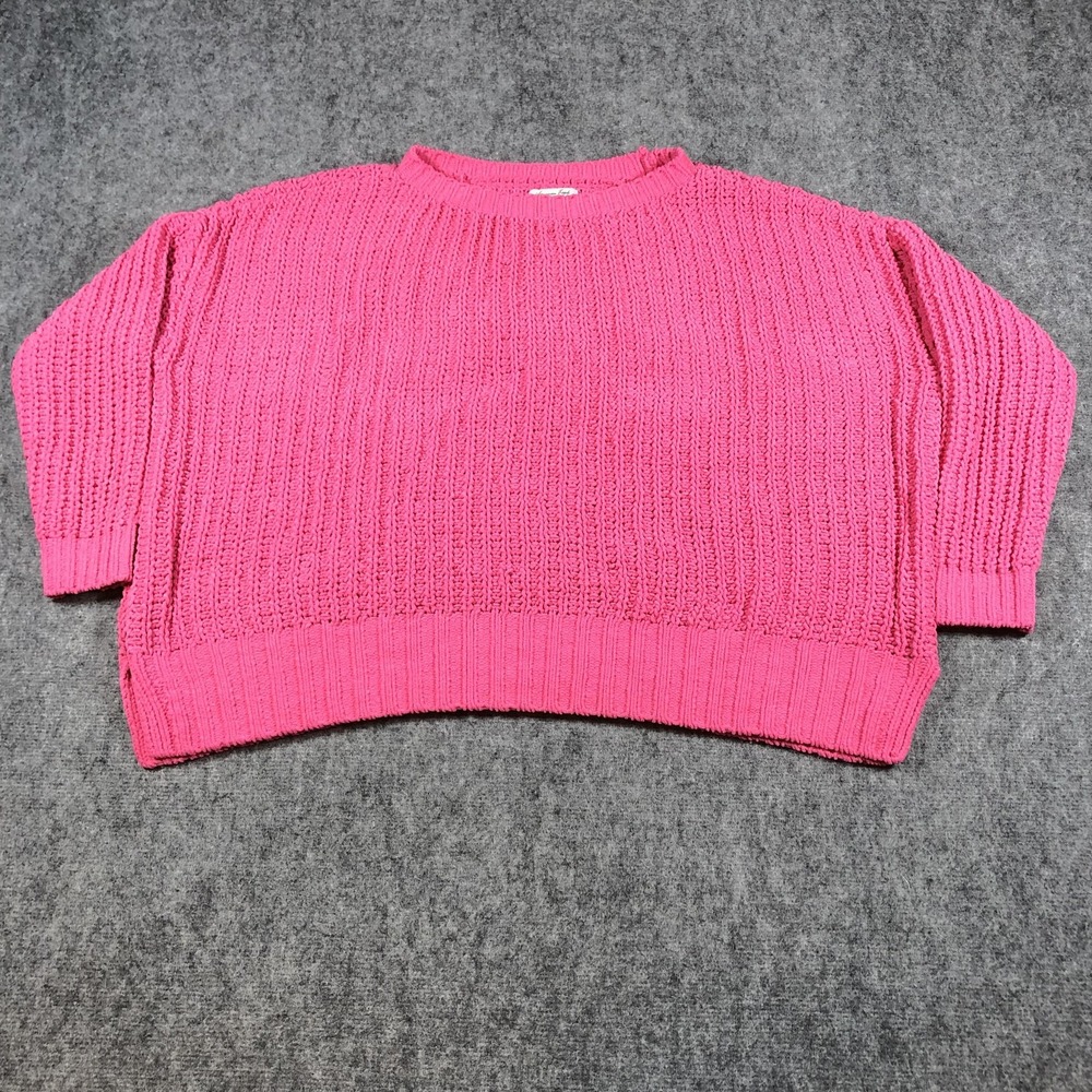 American Eagle Sweater Womens XS Pink Chunky Knit Pullover Chenille Soft Cozy